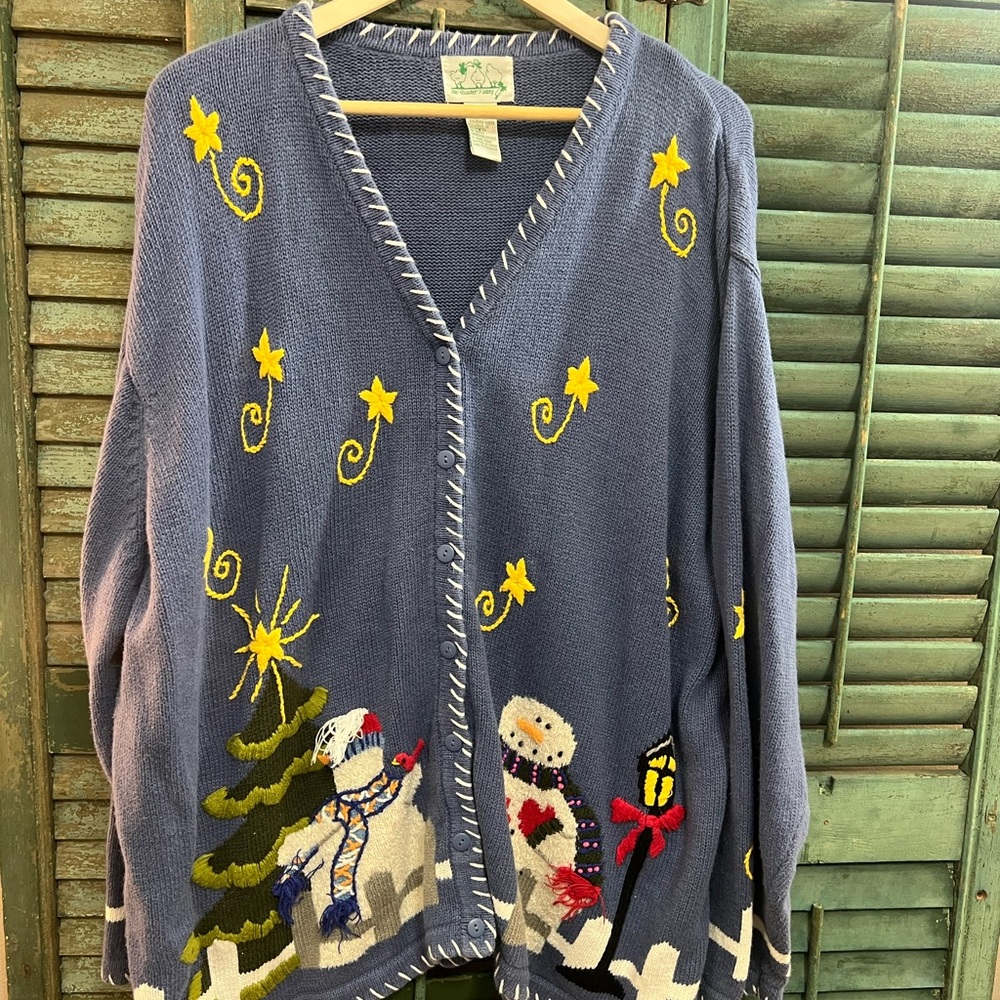 The Quaker Factory Christmas cardigan 3X